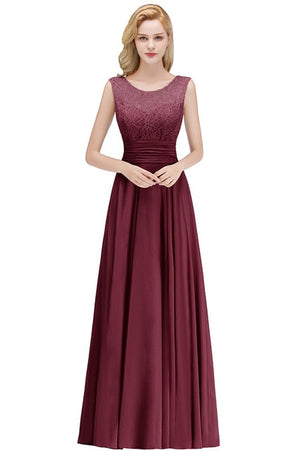 Vestido Madrinha Pink Lace Long Bridesmaid Dresses Sexy A Line Chiffon Dress for Wedding Party Robe Demoiselle D'honneur