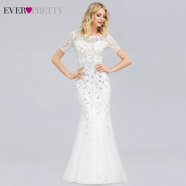 Plus Size Elegant Evening Dresses Saudi Arabia Ever Pretty Mermaid Sequined Lace Appliques Mermaid Long Dress 2019 Party Gowns