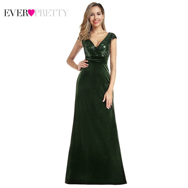 Robe De Soiree Ever Pretty EZ07767 New Sexy V-neck Sleeveless Mermaid Burgundy Long Evening Dresses Elegant Abendkleider 2019