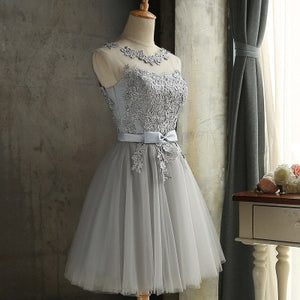 HJZY65X#Lace up Champagne grey red short bridesmaid dresses wholesale cheap wedding party dress girls prom gown 2019 wholesale