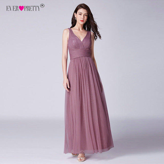 Dust Pink Bridesmaid Dresses Long Ever Pretty Women Elegant Dresses For Weddings Party Guest Gowns Vestido De Festa Longo 2019