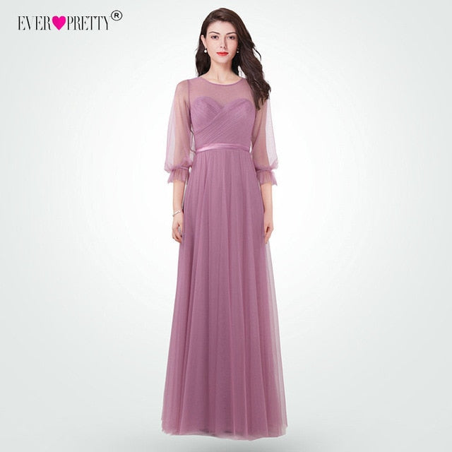 Dust Pink Bridesmaid Dresses Long Ever Pretty Women Elegant Dresses For Weddings Party Guest Gowns Vestido De Festa Longo 2019