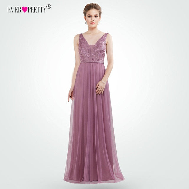 Dust Pink Bridesmaid Dresses Long Ever Pretty Women Elegant Dresses For Weddings Party Guest Gowns Vestido De Festa Longo 2019