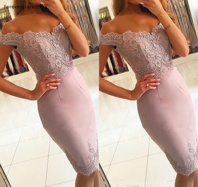 2019 Cheap Sheath Cocktail Dress Dusty Rose Pink Knee Length Bodycon Formal Club Wear Evening Prom Party Gown Plus Size