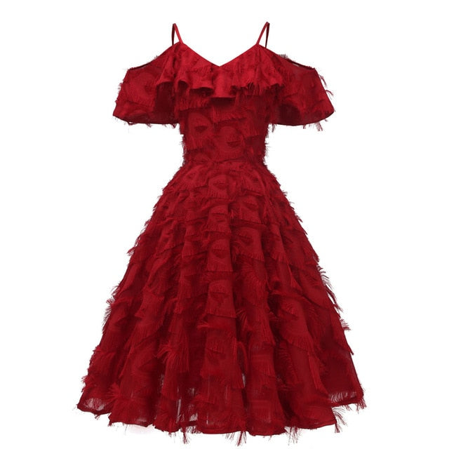 robe Cocktail Dresses 2019 A line Short Formal Dress Sleeveless Tassel Party Dress Red Prom Dresses Coctail vestidos