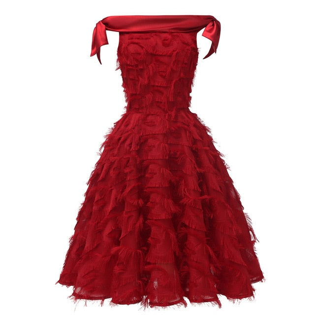 robe Cocktail Dresses 2019 A line Short Formal Dress Sleeveless Tassel Party Dress Red Prom Dresses Coctail vestidos