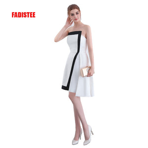 FADISTEE New arrival strapless cocktail party Dresses short Vestido de Festa mini sexy satin simple Zipper style dress