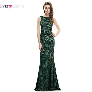 Mermaid Evening Dress Ever Pretty EP08859 2019 Long Sexy Sleeveless Split Formal Celebrity Lace Evening Gown Dresses robe longue