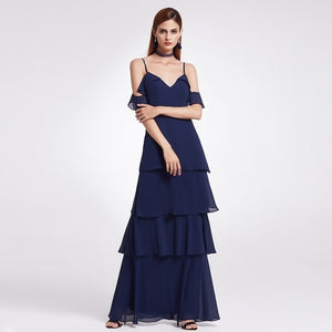 Bridesmaid Dresses Ever Pretty 07211 Sexy One Shoulder Chiffon A-line Ruffles Floor-Length Belt Gowns Beach Wedding Guest Dress