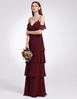 Bridesmaid Dresses Ever Pretty 07211 Sexy One Shoulder Chiffon A-line Ruffles Floor-Length Belt Gowns Beach Wedding Guest Dress