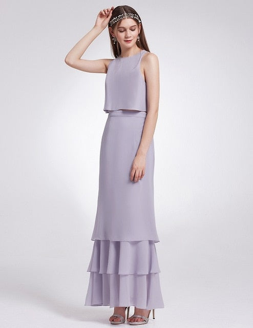 Bridesmaid Dresses Ever Pretty 07211 Sexy One Shoulder Chiffon A-line Ruffles Floor-Length Belt Gowns Beach Wedding Guest Dress