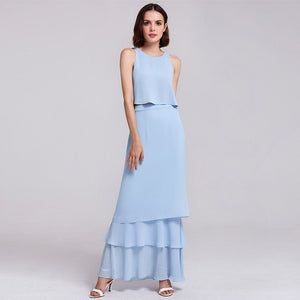 Bridesmaid Dresses Ever Pretty 07211 Sexy One Shoulder Chiffon A-line Ruffles Floor-Length Belt Gowns Beach Wedding Guest Dress