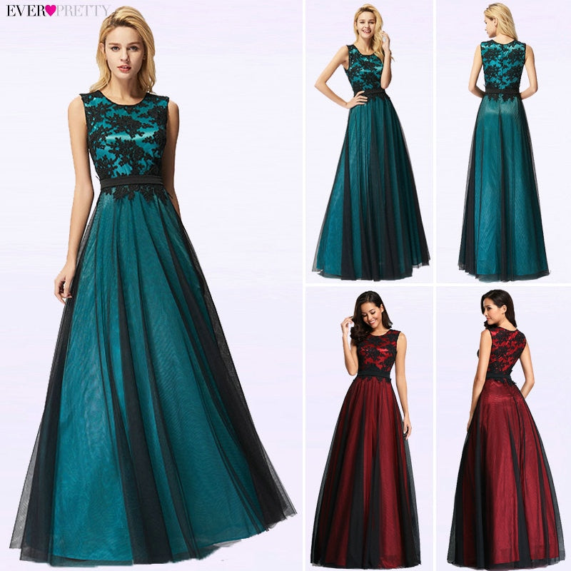 Vestido de Festa Longo Real Photo Lace Appliques Long Evening Dresses 2019 Cheap Evening Party Dresses Robe De Soiree Longue