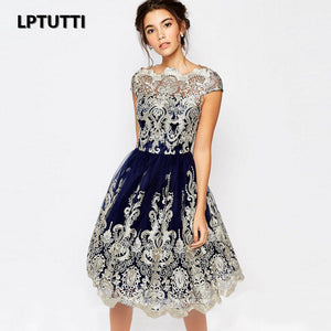 LPTUTTI Embroidery New Woman Plus Size Social Festive Elegant Formal Prom Party Gowns Fancy Short Luxury Cocktail Dresses