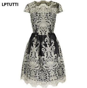 LPTUTTI Embroidery New Woman Plus Size Social Festive Elegant Formal Prom Party Gowns Fancy Short Luxury Cocktail Dresses