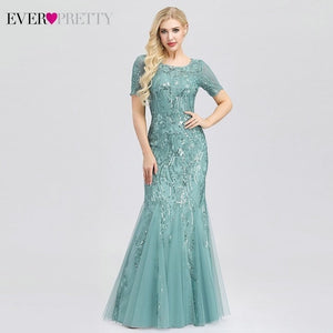 Plus Size Elegant Evening Dresses Saudi Arabia Ever Pretty Mermaid Sequined Lace Appliques Mermaid Long Dress 2019 Party Gowns