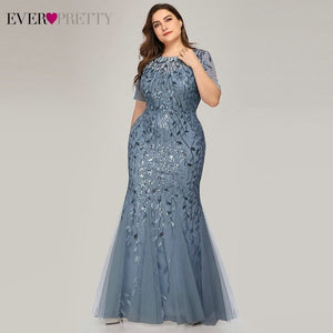 Plus Size Elegant Evening Dresses Saudi Arabia Ever Pretty Mermaid Sequined Lace Appliques Mermaid Long Dress 2019 Party Gowns