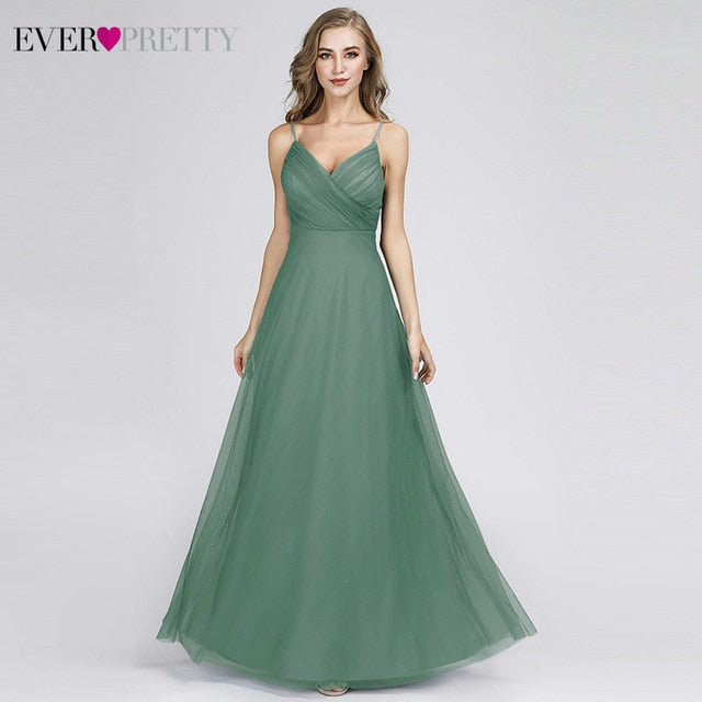 Blush Pink Bridesmaid Dresses Ever Pretty EP07303 Sweetheart A-line V-neck Sleeveless Wedding Party Dress Elegant for Women