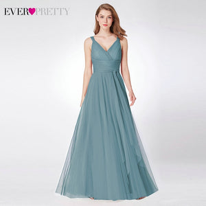 Blush Pink Bridesmaid Dresses Ever Pretty EP07303 Sweetheart A-line V-neck Sleeveless Wedding Party Dress Elegant for Women