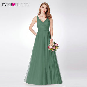 Blush Pink Bridesmaid Dresses Ever Pretty EP07303 Sweetheart A-line V-neck Sleeveless Wedding Party Dress Elegant for Women