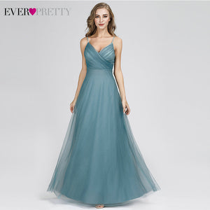 Blush Pink Bridesmaid Dresses Ever Pretty EP07303 Sweetheart A-line V-neck Sleeveless Wedding Party Dress Elegant for Women